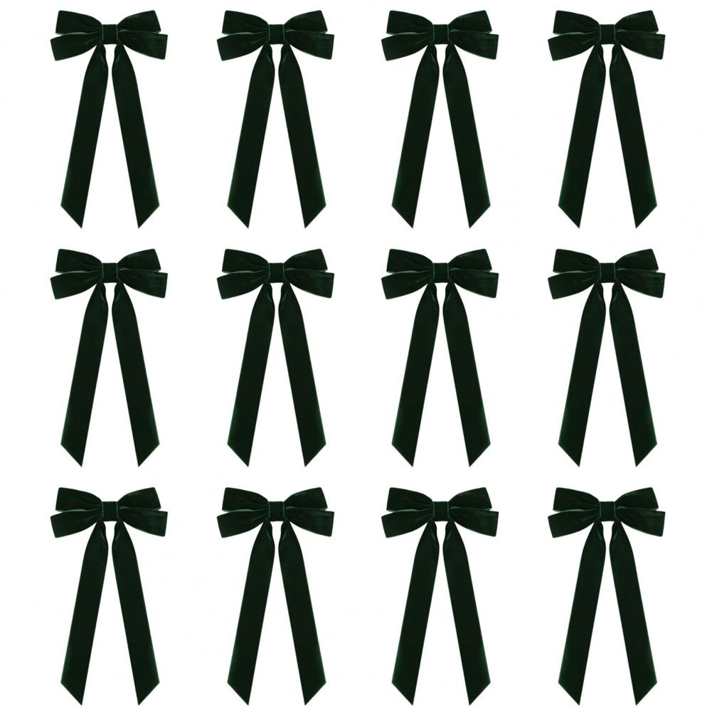 Christmas Ribbon Decoration Rustic Vintage Christmas Velvet Bows for Diy Crafts Tree Decoration Set for Thanksgiving