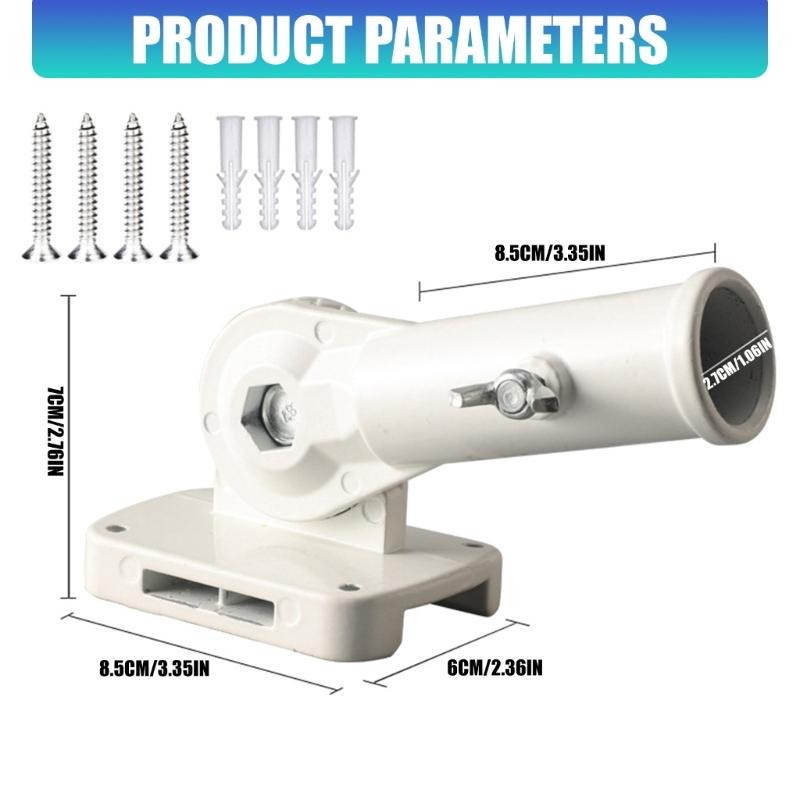 Adjustable RVs Flag Poles Mount 180 Degree Rotation Double Hole Design For Wall And Light Poles Installation Aluminum Alloy