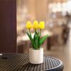 Artificial Tulip Flower Bonsai Ornaments Simulation Fake Potted Bouquet For Home Office Room Desk Decor