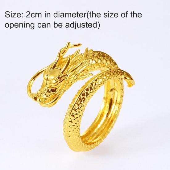 Vintage öppen gravyr män drak form dominerande ring