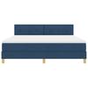 Box Spring Bed with Headboard Blue 180 X 200 Cm Fabric