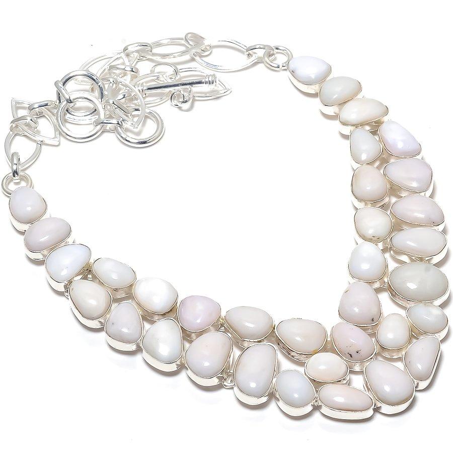 

Pink Opal Gemstone Handmade 925 Silver Jewelry Necklace 18 JCN484-195