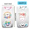 500pcs/Roll Dental Stickers Cartoon Decoration Tooth Shaped Sticker Label Sticker Dentistry Dental Clinic Decals Dental Supplies