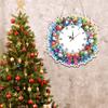 2D/Flat DIY Christmas Acrylic Diamond Painting Ornament with Clock Function Diamond Art Clock Pendant Kit for Home Decoration