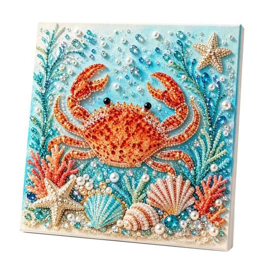 Easy Faux Pearl Crafting Project Ocean Painting Kit, Marine Life 3D Art DIY Beginner Friendly Kit Sea Turtle Fish Picture Craft Set for Adults,