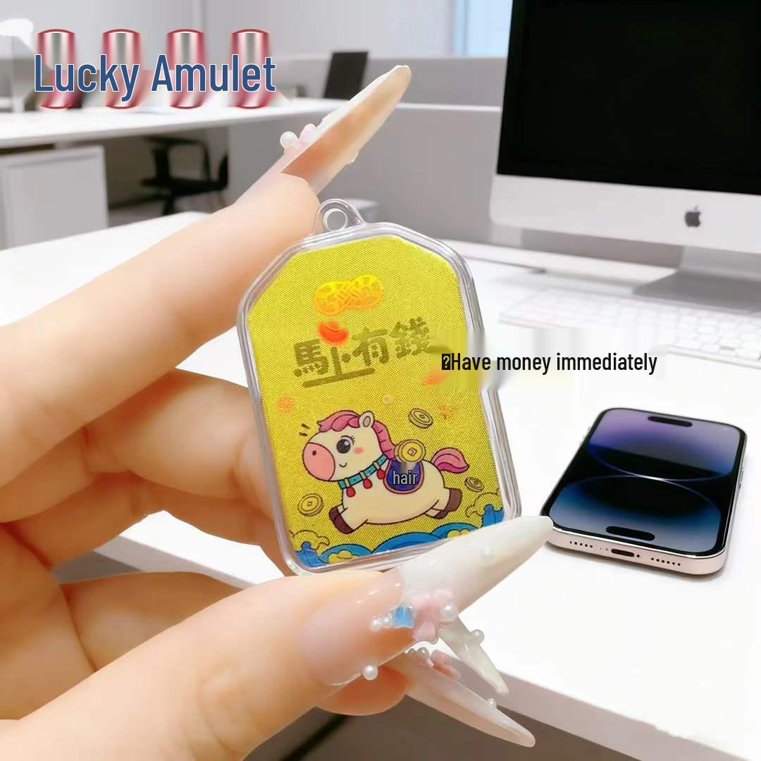 

Year of the Horse Gold Phone Sticker: 999 Pure Gold with Colored Flakes - Attract Wealth & Traffic, Perfect Gift!