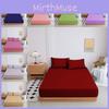 Mattress Solid Color Protector Pillowcase Bedspread Set Home Accessories Textile