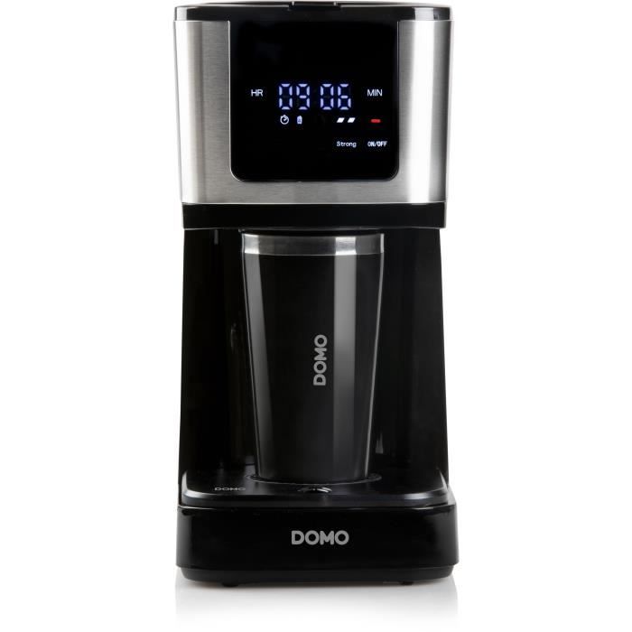 Cafetière filtre - DOMO - DO733K - 900 W - 4 à 10 tasses - Ecran LCD - 3 intensités - Noir