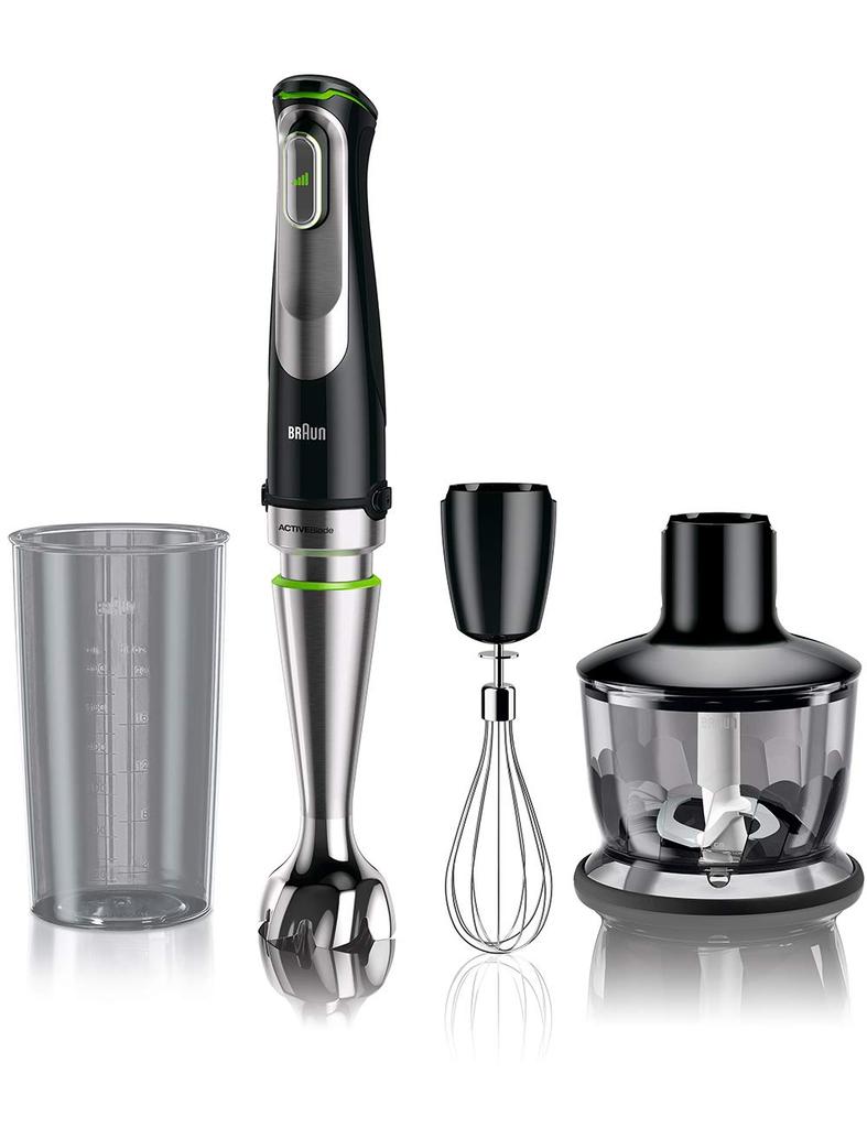 Braun Hand Blender Compatible with Baby MQ9035X Multi-Quick 4-in-1 Crushing, Mixing, Whipping, Chopping, Food, Black/Silver