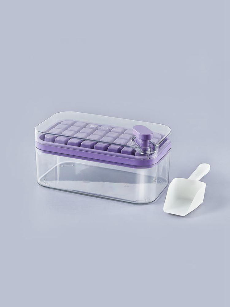 32 Grid Silicone Ice Cube Tray Mould With Lid Shovel Storage Box Remove With One Click Ice Maker DIY Whiskey Cocktail Tools