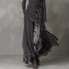 Women's Long Sleeve Knit Top and Asymmetric Skirt Set with Animal Print