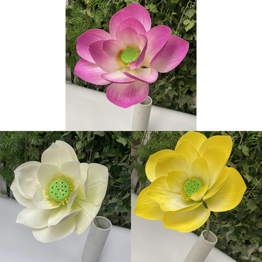 Artificial Lotus Flower Decor With Soft Silicone For Home Water Pool Waterfall Scene