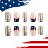 Independence Day Press on Nail Square Star False Nail 4th of July Designs Stick on Nail French Tip Nail Accesories