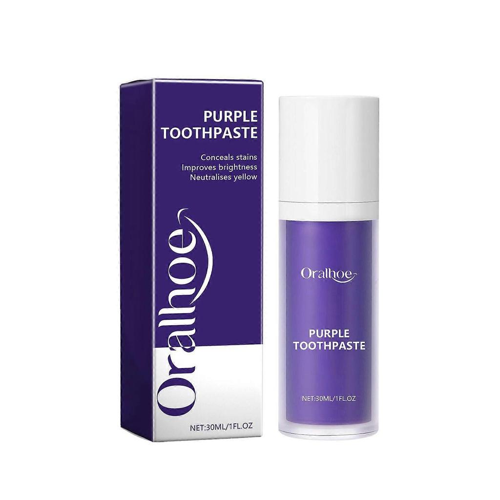 Limited time!!Oralhoe Purple Tooth Whitening Toothpaste, Deep Cleansing For Plaque And Stains, Freshens Breath