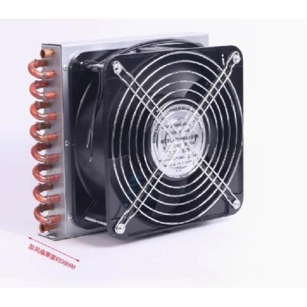 Refrigerator Condenser 7mm Copper Tube Aluminum Fin Small Radiator Air-cooled Water-cooled General Cooling 1PC