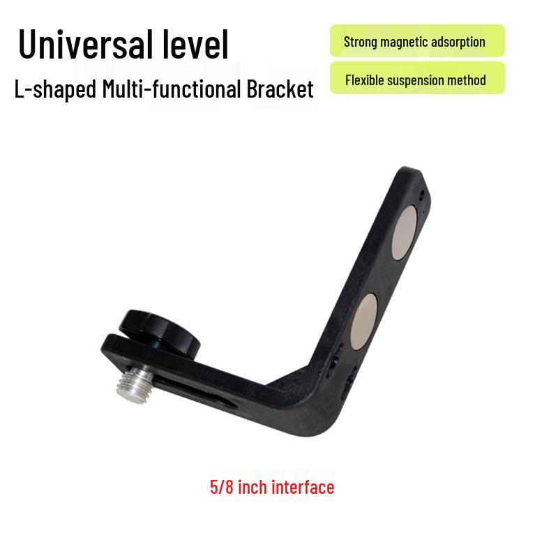 L-Shaped Magnetic Multi-Functional Bracket: Diagonal Line Leveling & High Hanging Tool with 5/8'' Interface