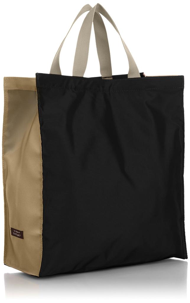 Tote Bag with Peter Pattern Square Shopping Tote Bag Black [Peter Rabbit] Print, (A4 Compatible), 1809-0647-02, 0647,