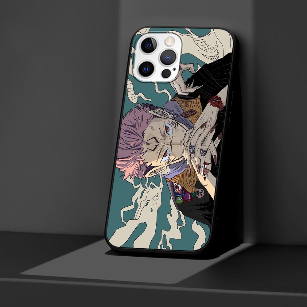 Anime Jujutsu Kaisen Case for iPhone 14 11 13 Pro Max 12 Mini XR 7 8 Plus SE 2020 XS 6 6S + Coque Black Soft Phone Bag Cover