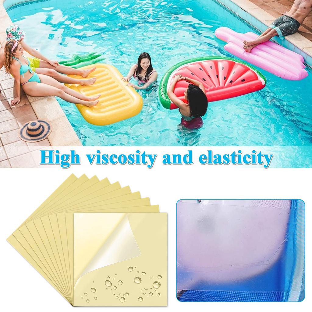 10 Pieces Iatable Patch Repair Kit Self-Adhesive Vinyl Repair Patch Transparent PVC Repair Patches For Swimming Pools