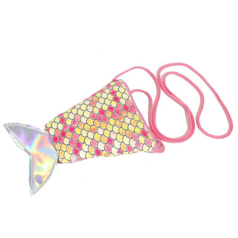 Delightful And Colorful Fish Tail Crossbody Bag For Children With Sparkling Sequins And Adorable Design