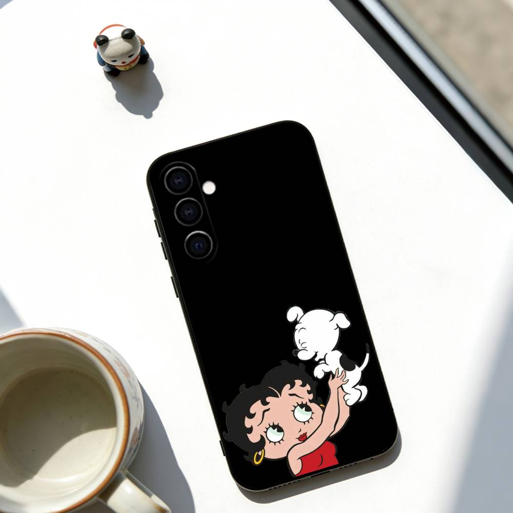Cartoon Betty Boop Phone Case Soft black For Samsung Galaxy A73,A72,A71,A70,A53,A52,A51