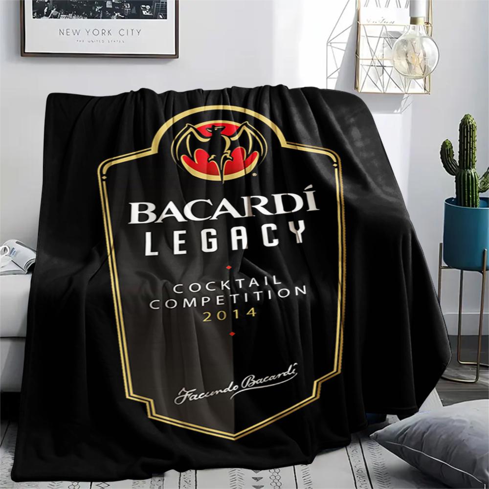 1 Stück Bacardi-Print Flanelldecke, Hohe Qualität, Bequem für alle Jahreszeiten, Heimdekoration, Wärme und Komfort, Perfekt für Weihnachtsgeschenke
