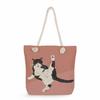 Cartoon cat print thick rope single-shoulder beach bag 7233
