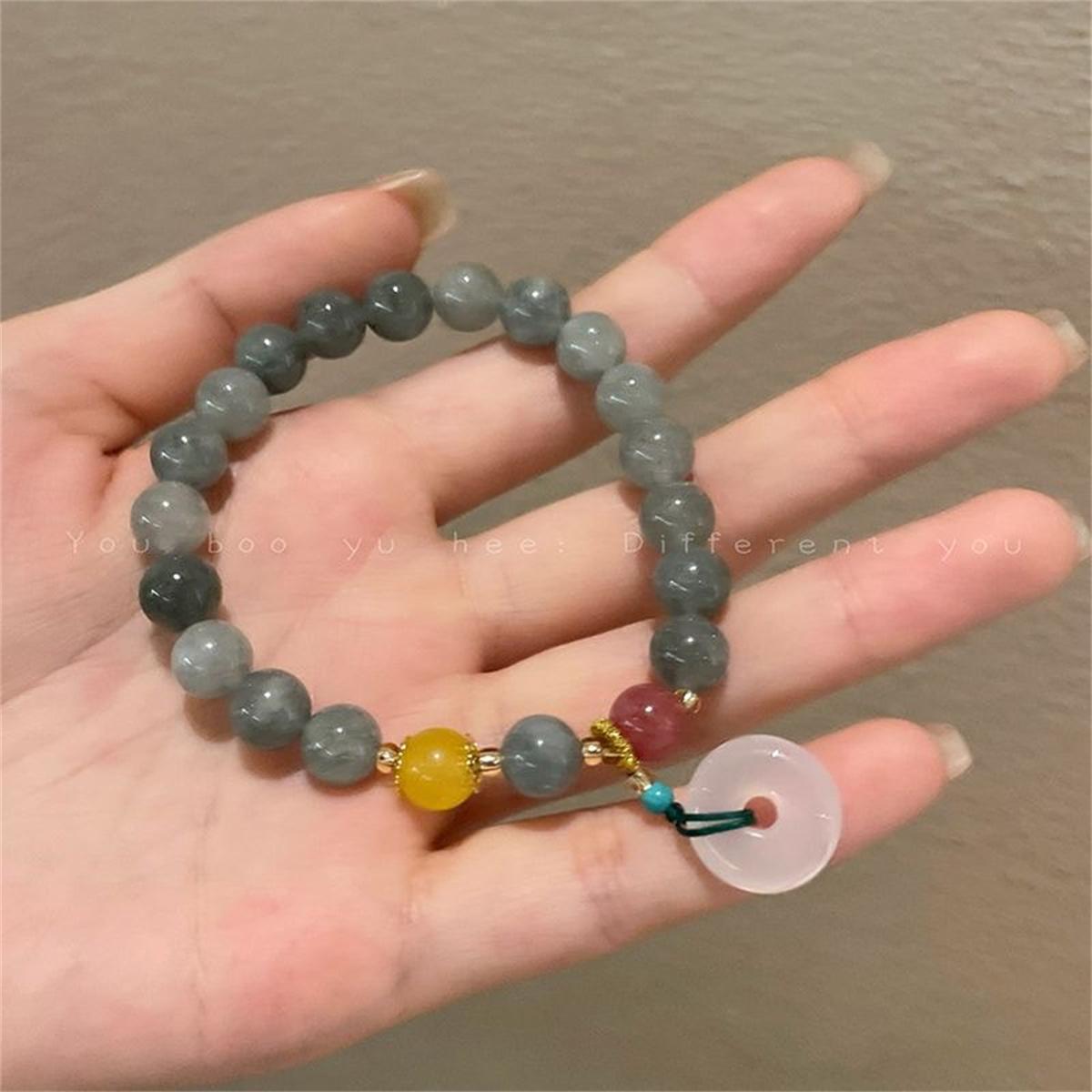 

b162 Chinese Creativity Colorful Beaded Bracelet Women Vintage Lucky Stone Ethnic Handmade Chain Hand Rope Bracelet Jewelry
