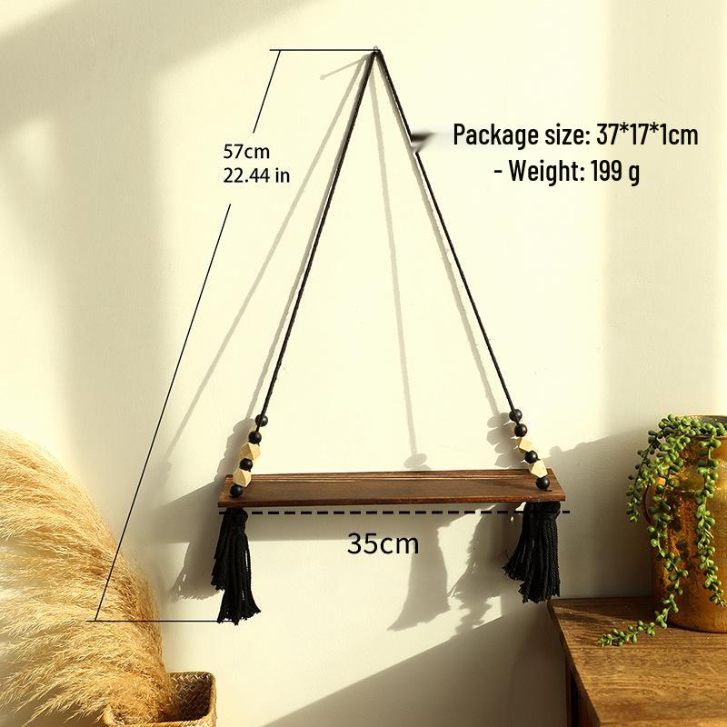 Bohemian Hand-Woven Tapestry Wall Shelf & Flower Pot Rack