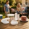 Round Meat Press for Barbecue Hamburger Patty Maker, Non-stick with Storage Container And Separator Sheets Burger Kitchen Gadget Beef Patties