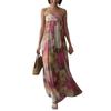 European and American women's clothing, summer new printed tube top dress, fashionable holiday style backless dress