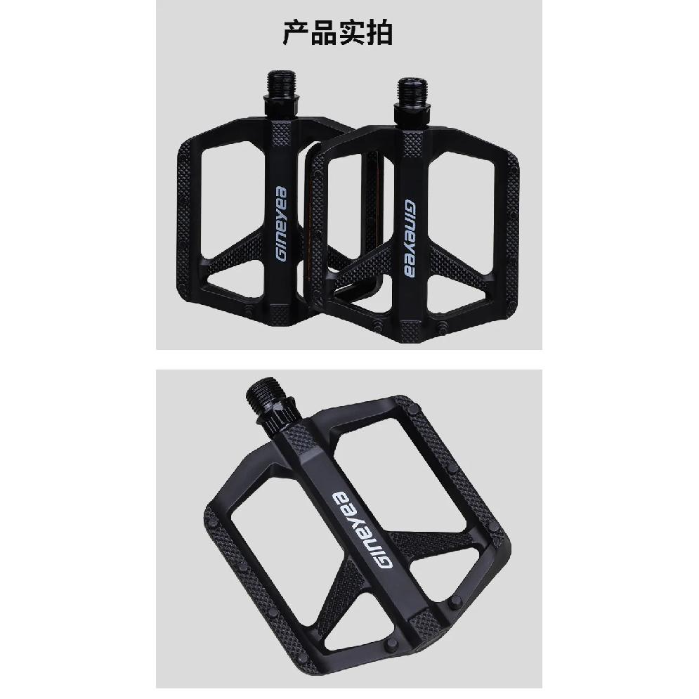 Bicycle Pedals Non-Slip Aluminium Mountain Bike Pedals with Reflector 9/16 Inch Bearing Platform Pedals for BMX MTB Racing Bikes