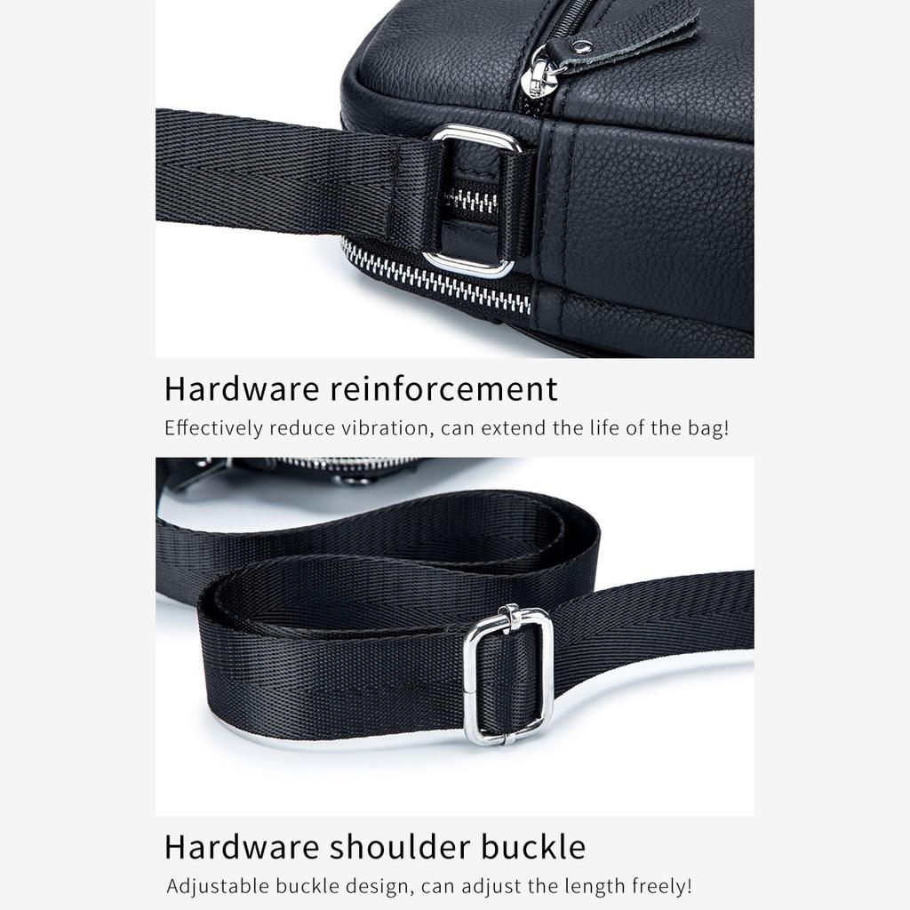 Messenger-skulderveske i ekte skinn for menn Vintage kuskinn Herre Uformell multifunksjon liten crossbody-veske mote