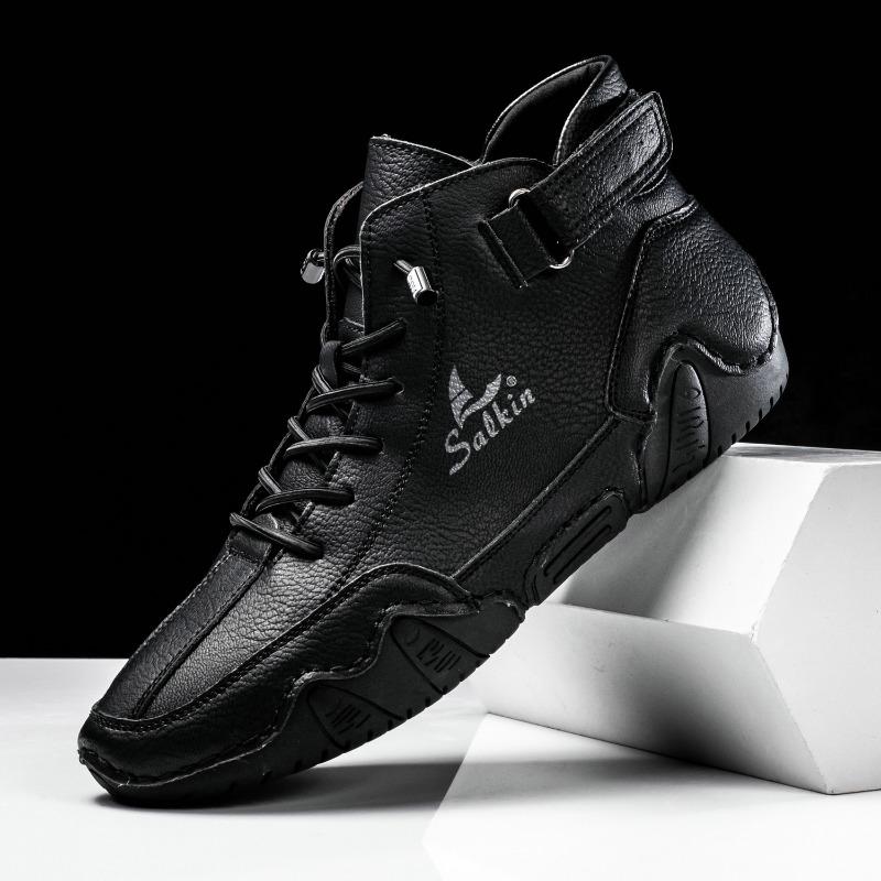 New Handmade Men Boots Design Sneakers Man Outdoor Casual Leather Men Sneakers Ankle Boots Trekking Fall Breathable
