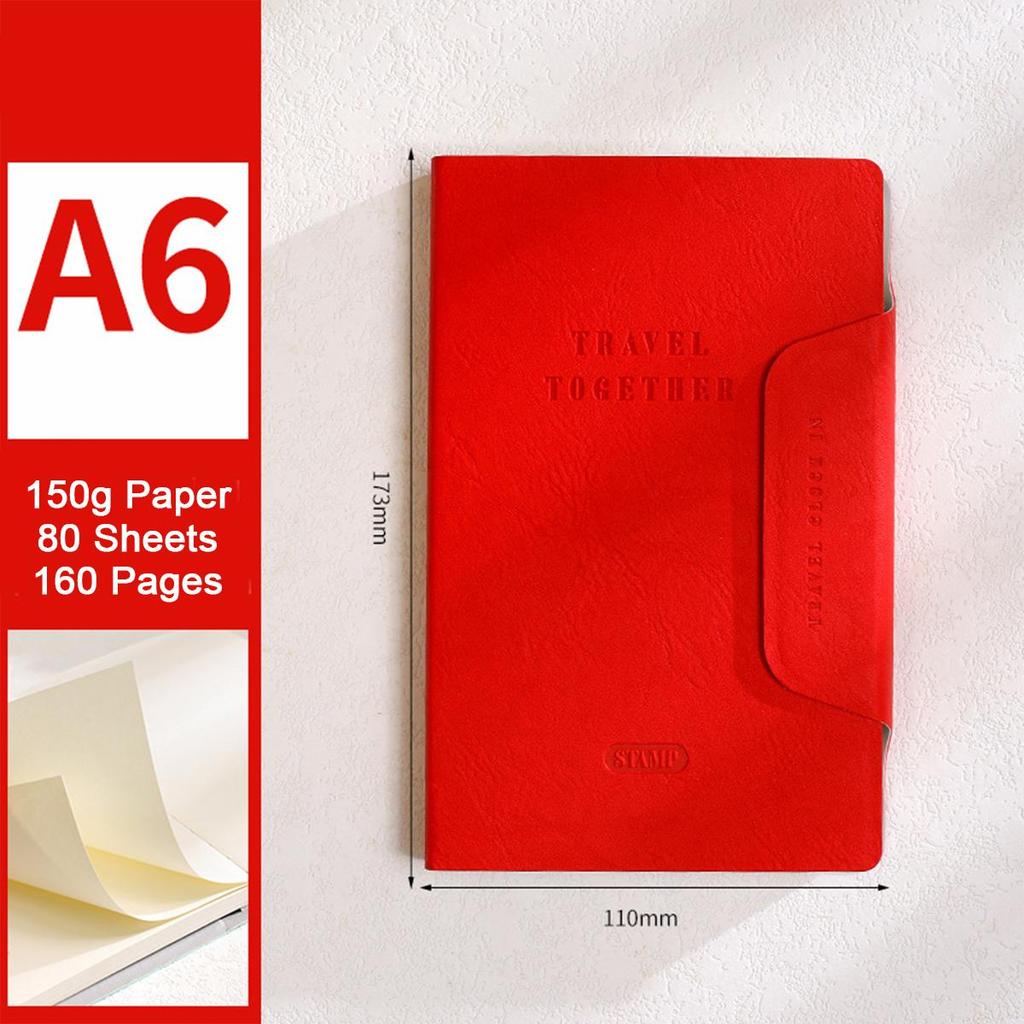 A6 Travel Journal, Student Leather Notebook, Blank Pages, Notepad, Drawing Book, Business Meeting Record Book, Mind Map, 80 Sheets