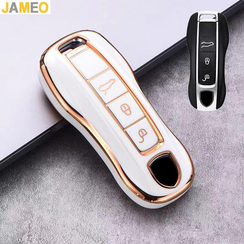 Car Remote Key Case For Porsche Cayenne Panamera 971 911 9Ya Macan 718 Taycan Boxster 3 Tpu  Cover Accessorie