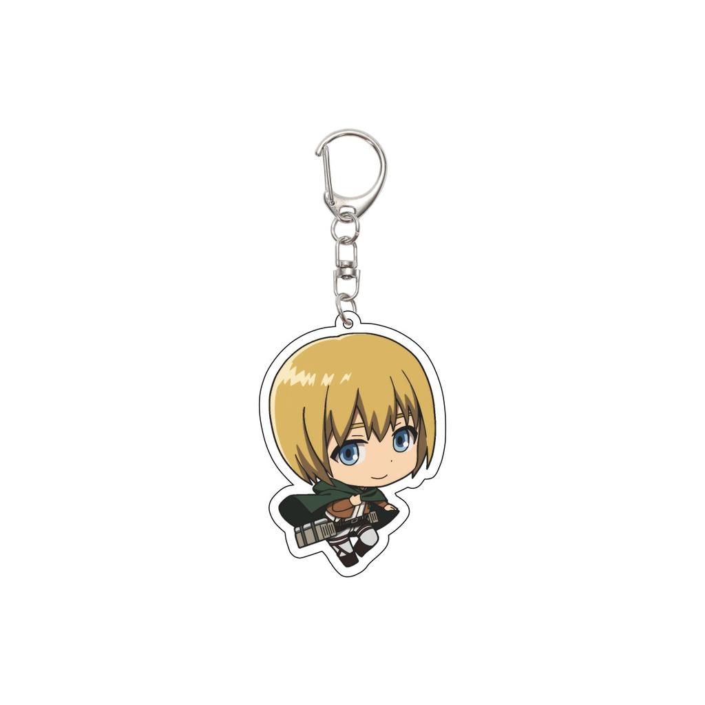 55MM Anime Attack on Titan Keychain Eren Jaeger/Mikasa Ackerman/Armin Arlert Key Chain Acrylic Model Plate Christmas Gifts