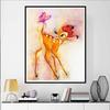 Diamond Painting Bambi Bambi Watercolor Style, Healing Illustration DIY Craft, 5D Mosaic Embroidery Hobby Gift Home Decoration