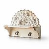 Wall Shelf with Hooks Entryway Coat Rack Distressed Wall-Mounted