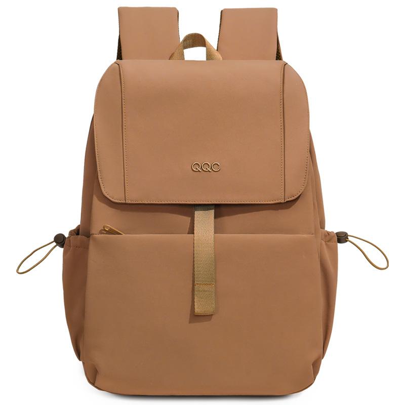 Minimalist Nylon Backpack for Women – Lightweight & Water-Resistant Design with Front Flap and Side Pockets, Perfect for Daily Use