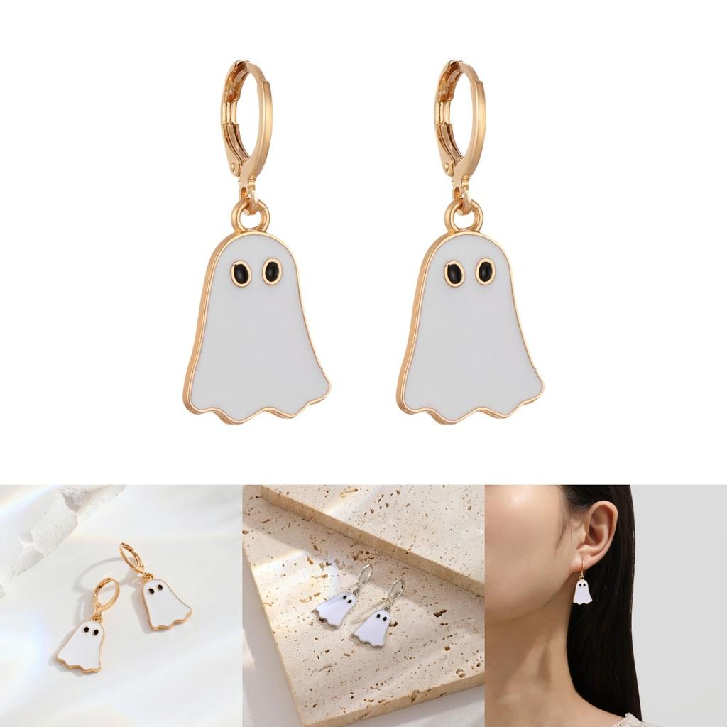 Cute And Playful Gold Ghost Earrings For Women Perfect For Halloween Festivities