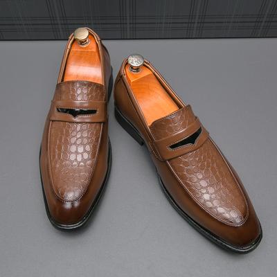 Mode Neue Designer Herren Spitz Alligatormuster Hochzeitsschuhe Männliche Penny Loafers Formelle Kleidung Schuhe Zapatos Hombre
