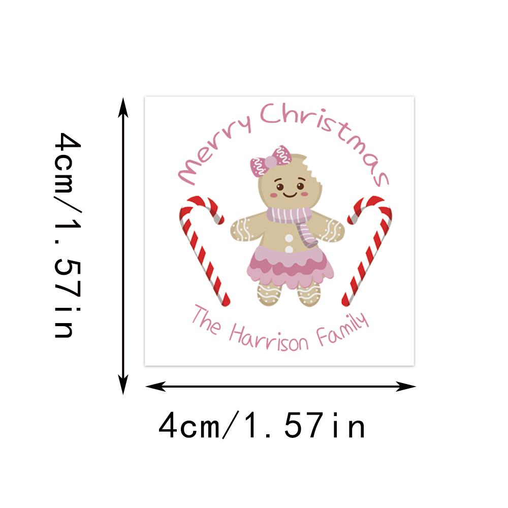 

45pcs Personalized gingerbread and rattan candy stickers, d names, Christmas celebration parties, gift decorations 45pcs