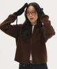 Blond9 Basic Two-Way Knit Zip-Up Cardigan_Brown