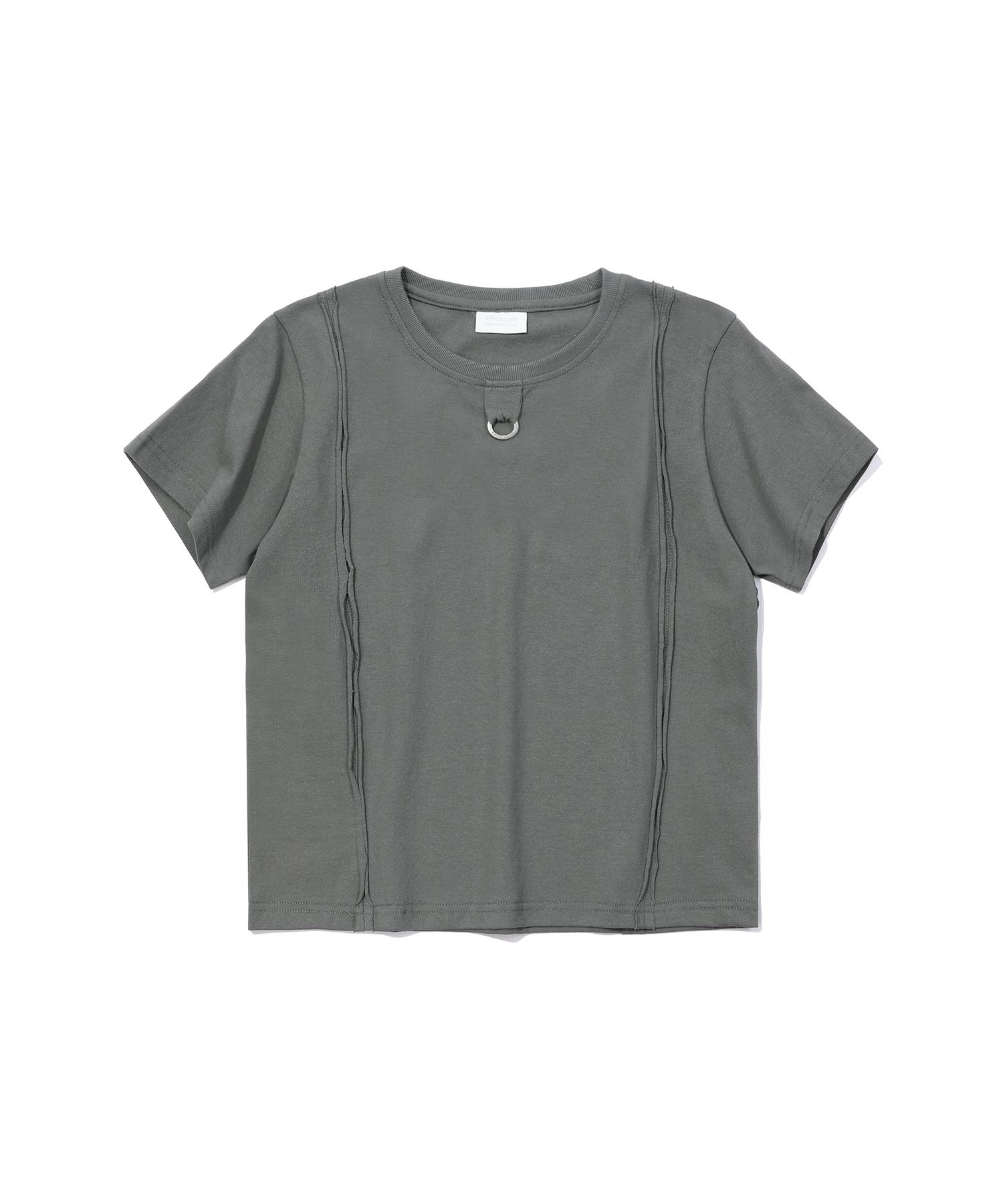 Episode Untitled Crop Cut-Off Logo Ring Point T-Shirt_Grey Gray/1