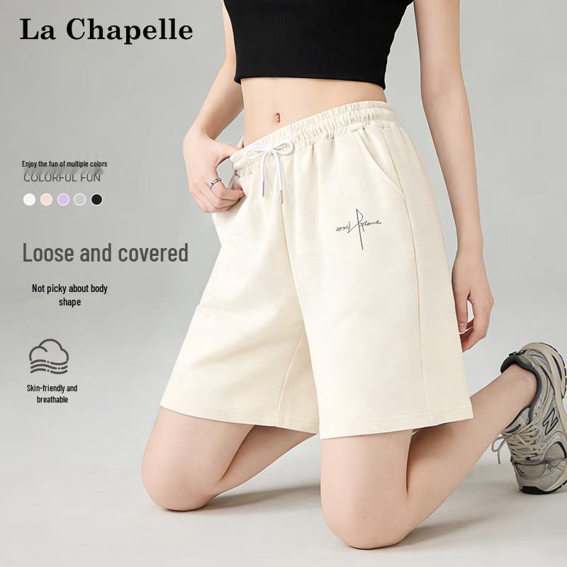 La Chapelle Women s Cursive English Print Cotton Casual Pants M