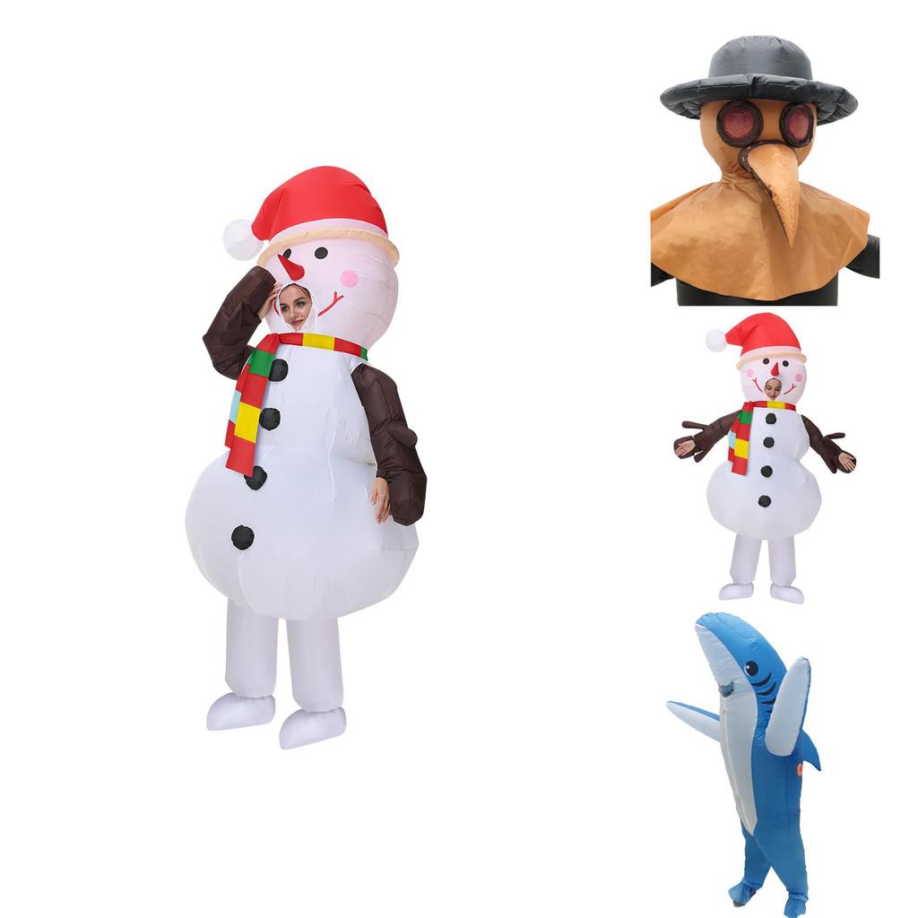 Dospělý nafukovací kostým Santa Claus, Sněhulák, Perníkový muž pro cosplay a halloweenské večírky