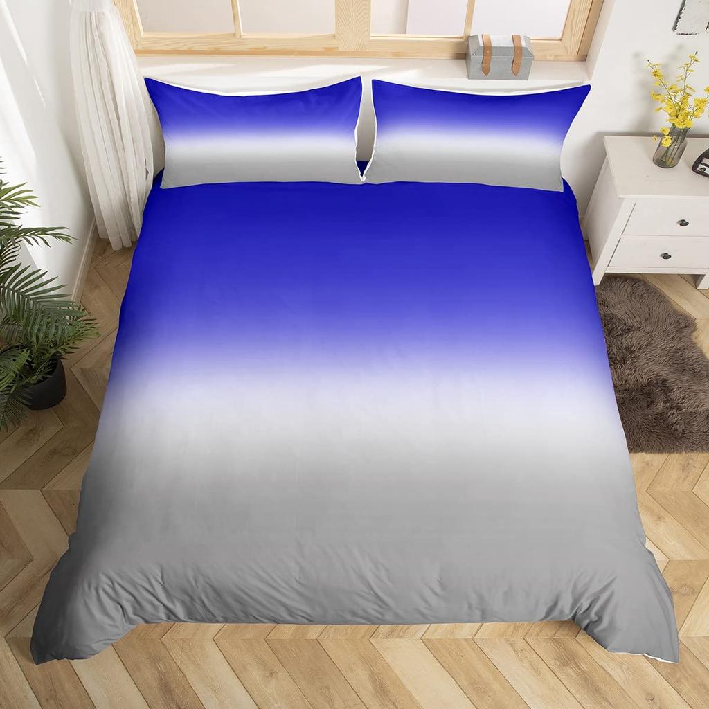 Rött Grått Vitt Randigt King Påslakan Gradient Geometriskt Sängklädesset Modernt Randigt Konst Täcköver Polyester Quiltöverdrag