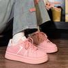 Original women's shoes 2025 thick-soled white shoes new spring popular versatile leisure sports round head flat baseplate shoes