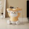 1pc Cute Bear Figurine with Tray,Resin Decorative Storage for Keys,Coins,Small Items, Abstract Design, , Perfect for Living Room, Bedroom, Office